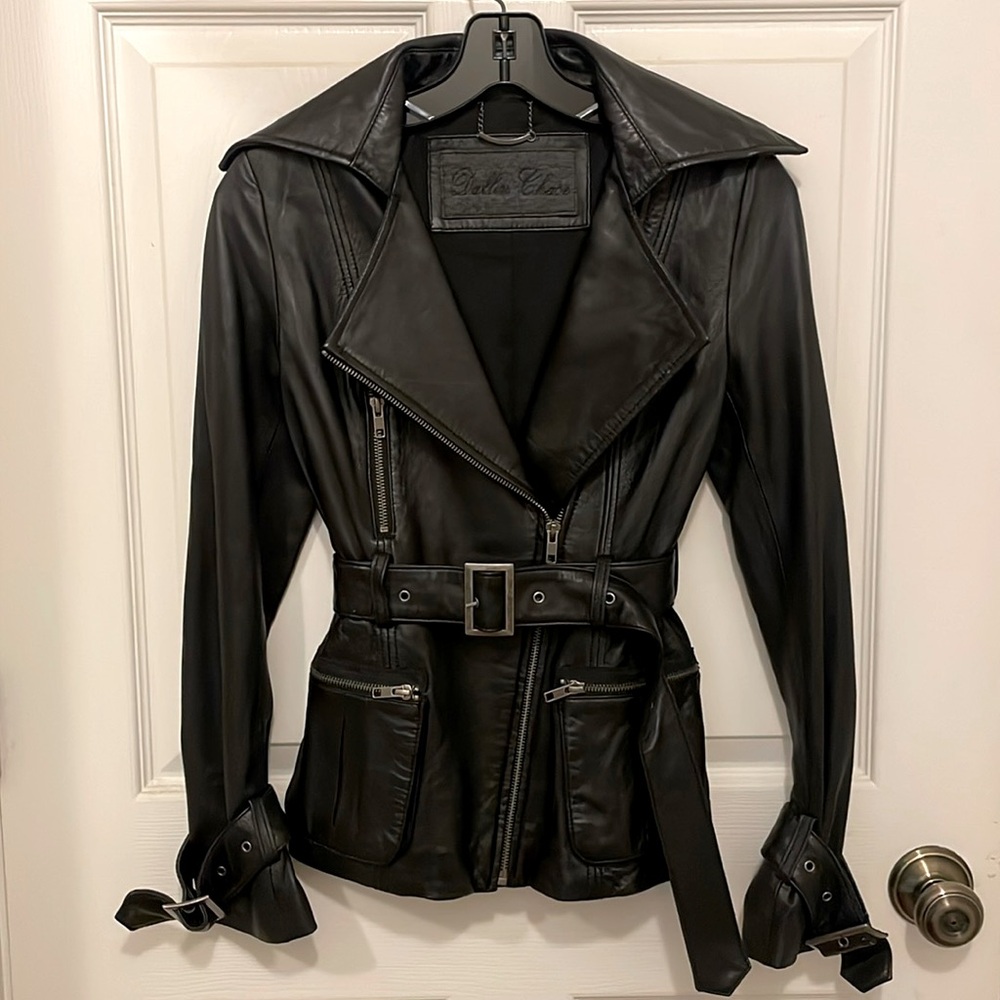 Dallin Chase Genuine Soft Leather Moto Jacket. Size M. Black. Like New